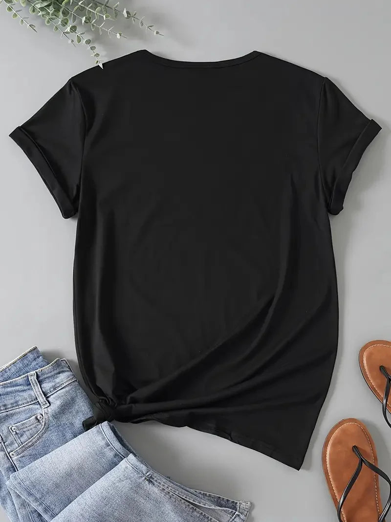Women's Casual Sports T-shirt Top Brooklyn New York Print Stretchy