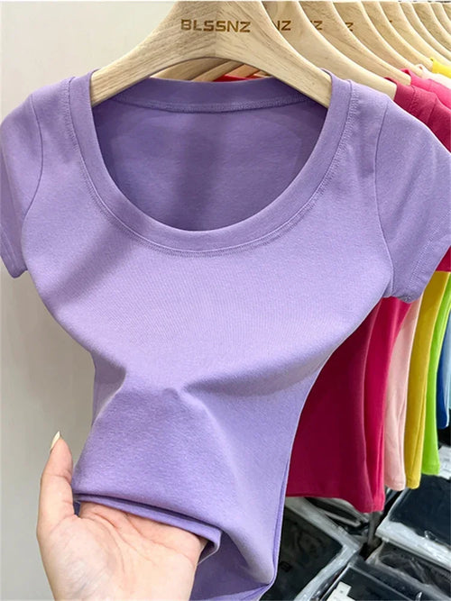 Summer Top Sexy T Shirt Women T-Shirt Korean Style Woman Clothes Slim