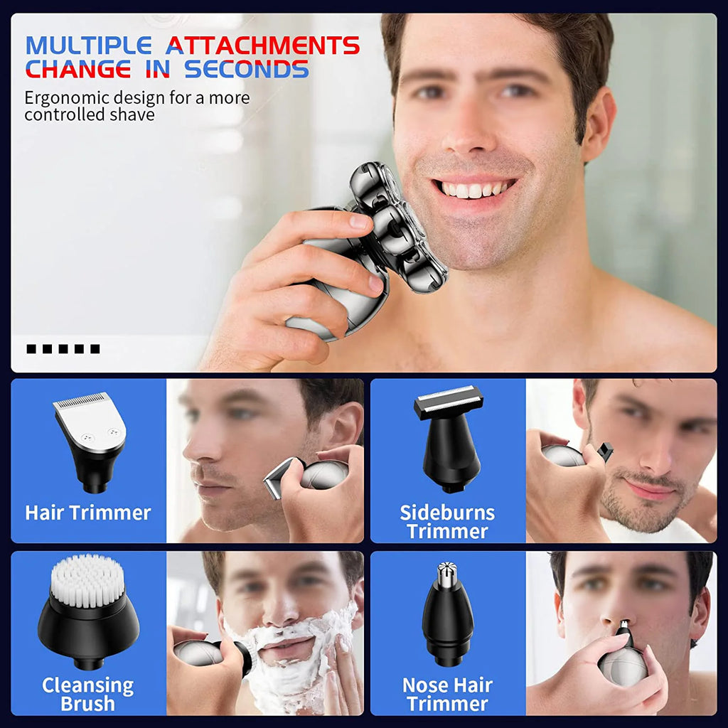 Electric Shaver 7D Floating Cutter Head Base Charging Portable Men