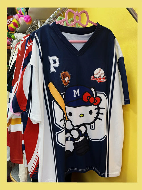 2025 MINISO New Sanrio HelloKitty Sportswear Women's V-neck Loose
