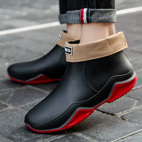 Fashionable Men & Women’s Ankle Rain Boots Anti-Slip Waterproof Shoes