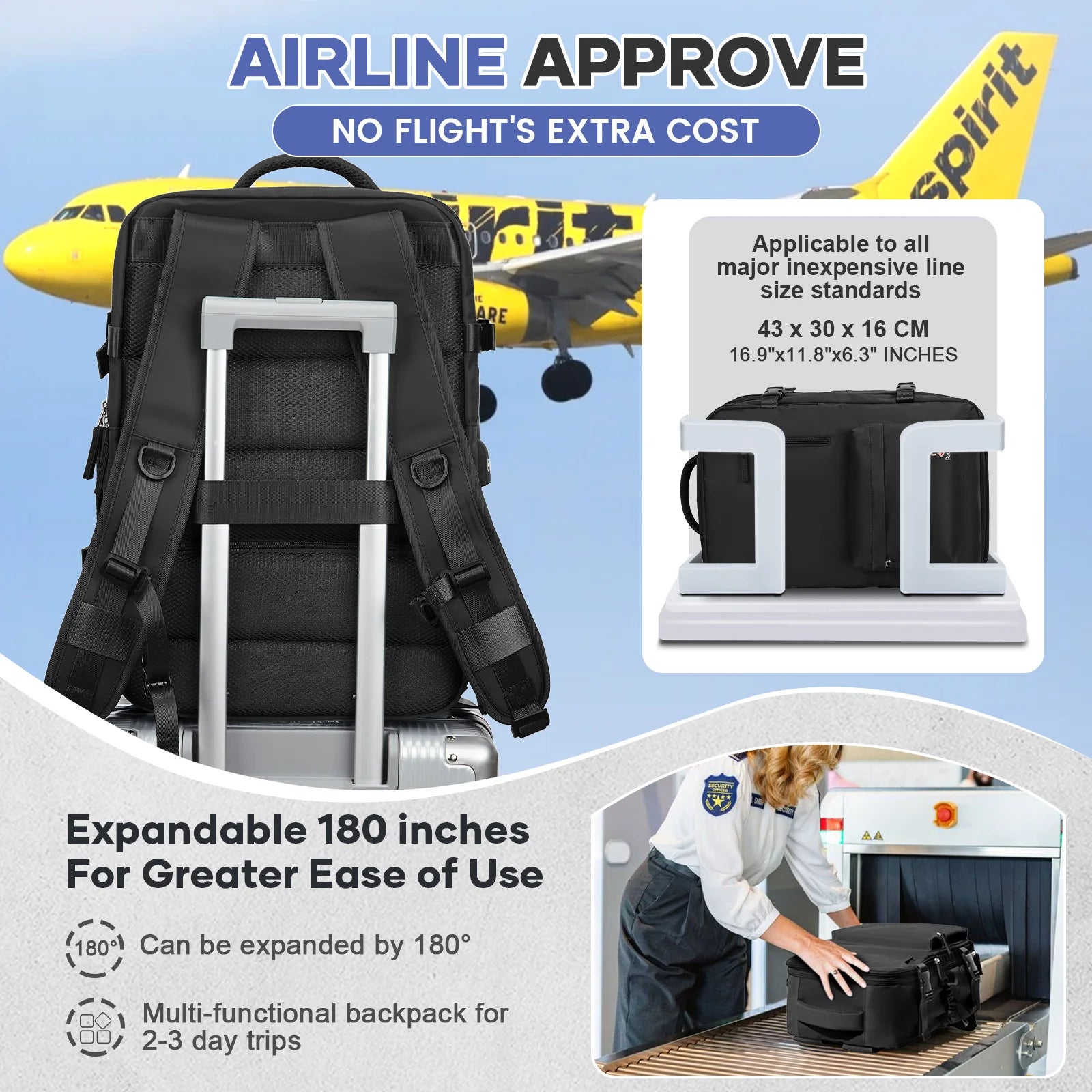Vacuum Compression Travel Backpack - Large Capacity Foldable Hiking