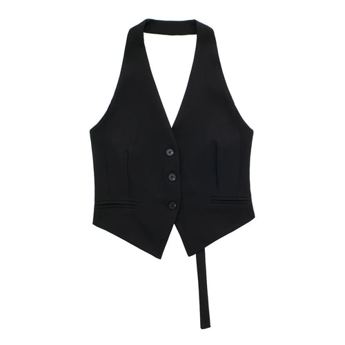 Summer 2025 Women's Sexy Halter Sleeveless Fashion Halter Neck Vest