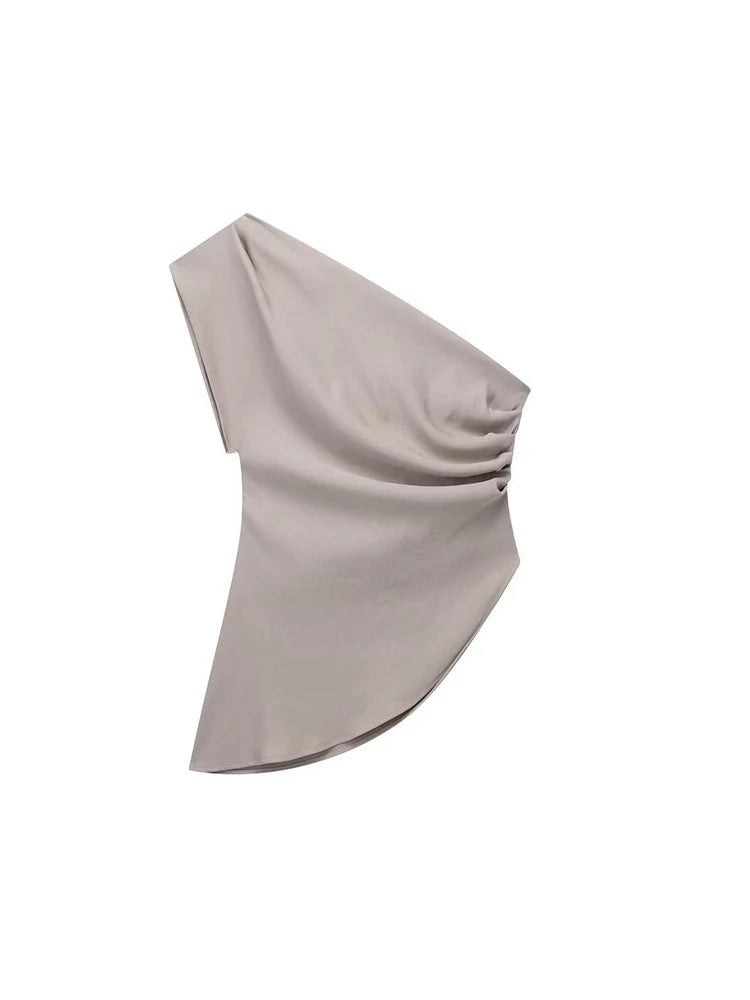 Asymmetric T-shirt New Women's Fashion Trend Spicy Girl Celebrity