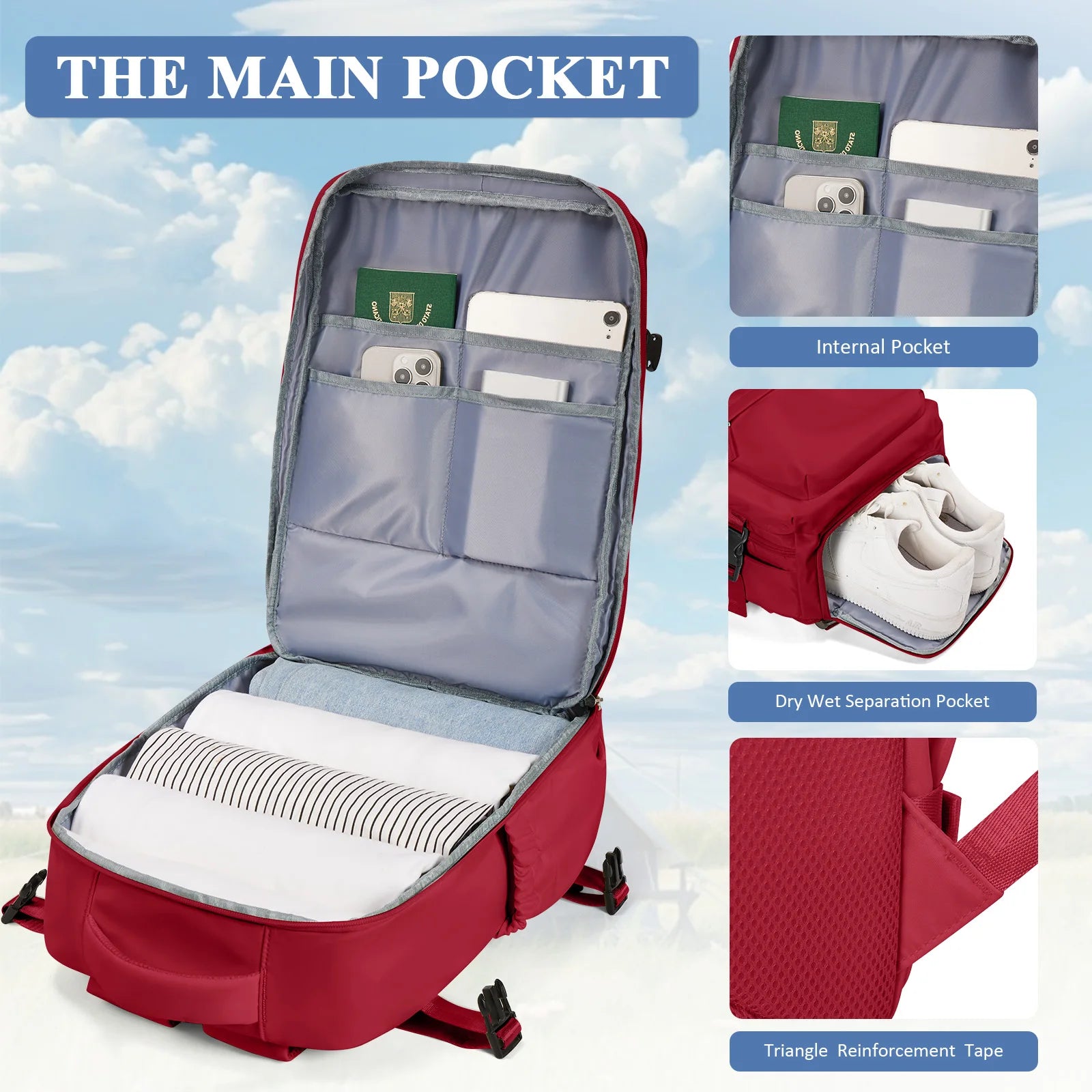 Airplane Approved Backpack for Women Travel Backpack Large Capacity