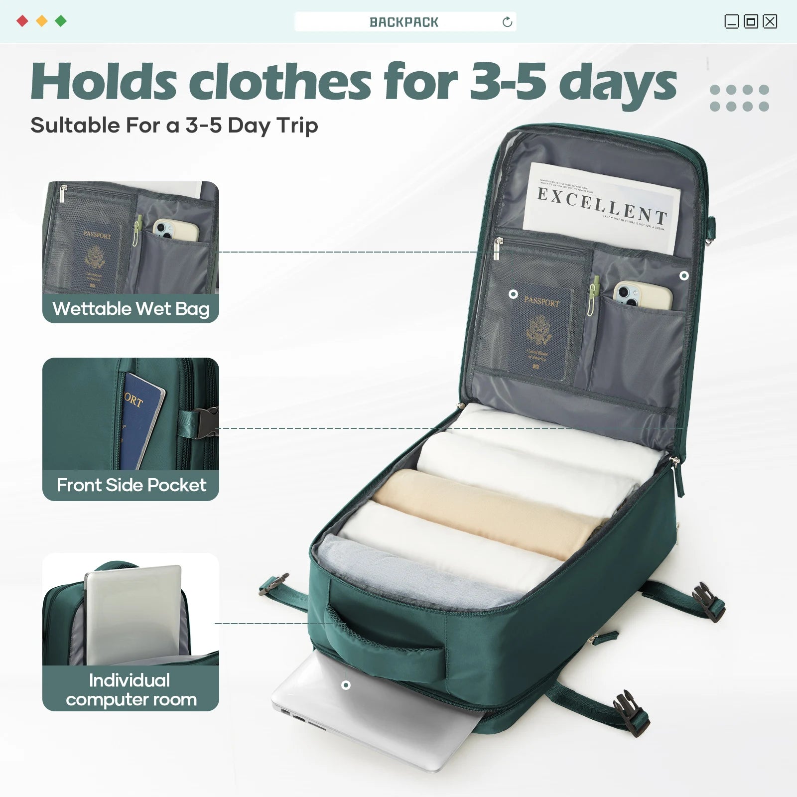 Backpack 40x30x20 Airplane, Ryanair Cabin Hand Luggage Backpack,