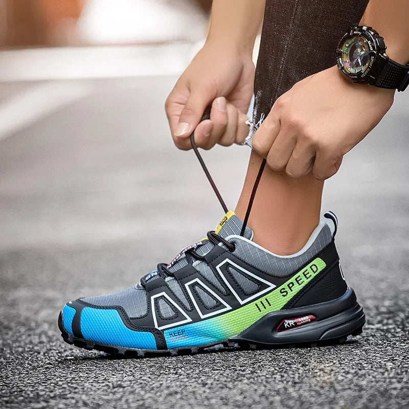 Men‘s Waterproof Hiking Shoes Outdoor Trainers Lace-up Climbing Shoes