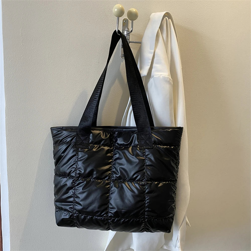 Fashion Ladies Tote Handbags Large Capacity Cotton Padded Top-handle