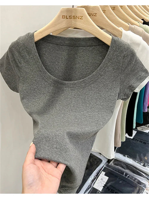 Summer Top Sexy T Shirt Women T-Shirt Korean Style Woman Clothes Slim