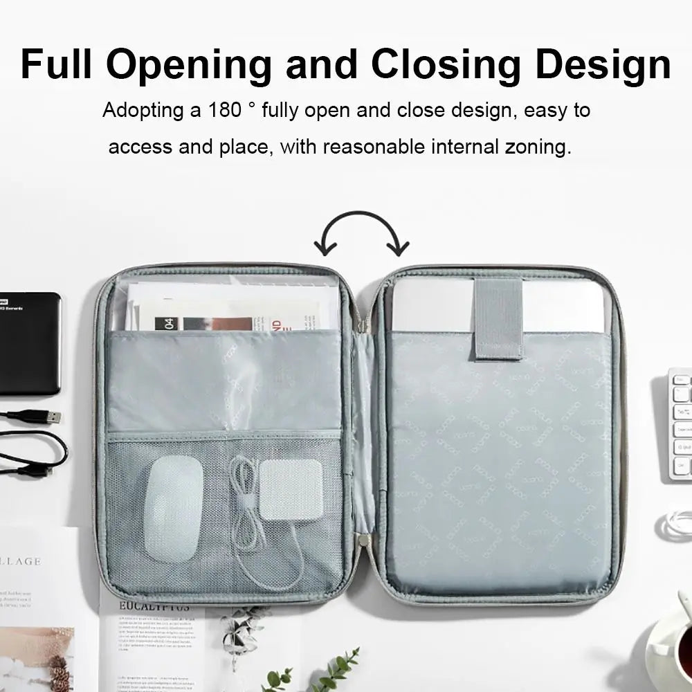 13 14 15 inch Laptop Sleeve Tablet Case PU Leather Shockproof Business