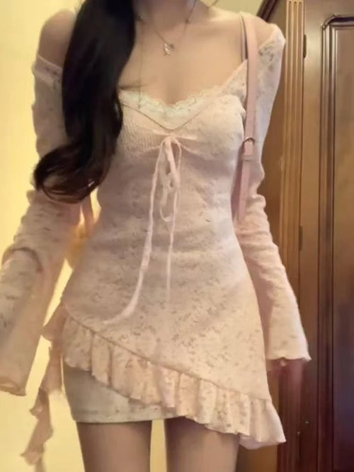 American Style Vintage 2 Piece Set Spicy Girl Sexy Sleeveless Mini