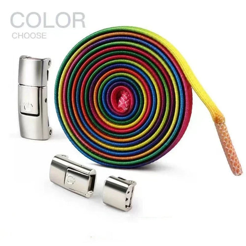 1 Pairs Elastic No Tie Shoelaces Colorful Press Lock Shoelaces Kids