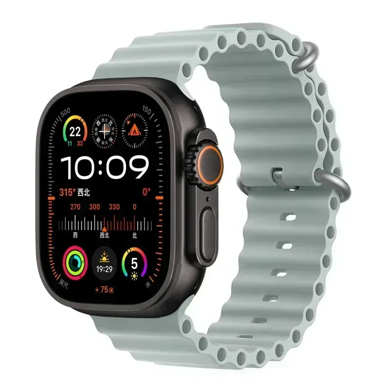 Silicone Ocean band for Apple Watch straps 45mm 46mm 40mm Ultra 2 49mm