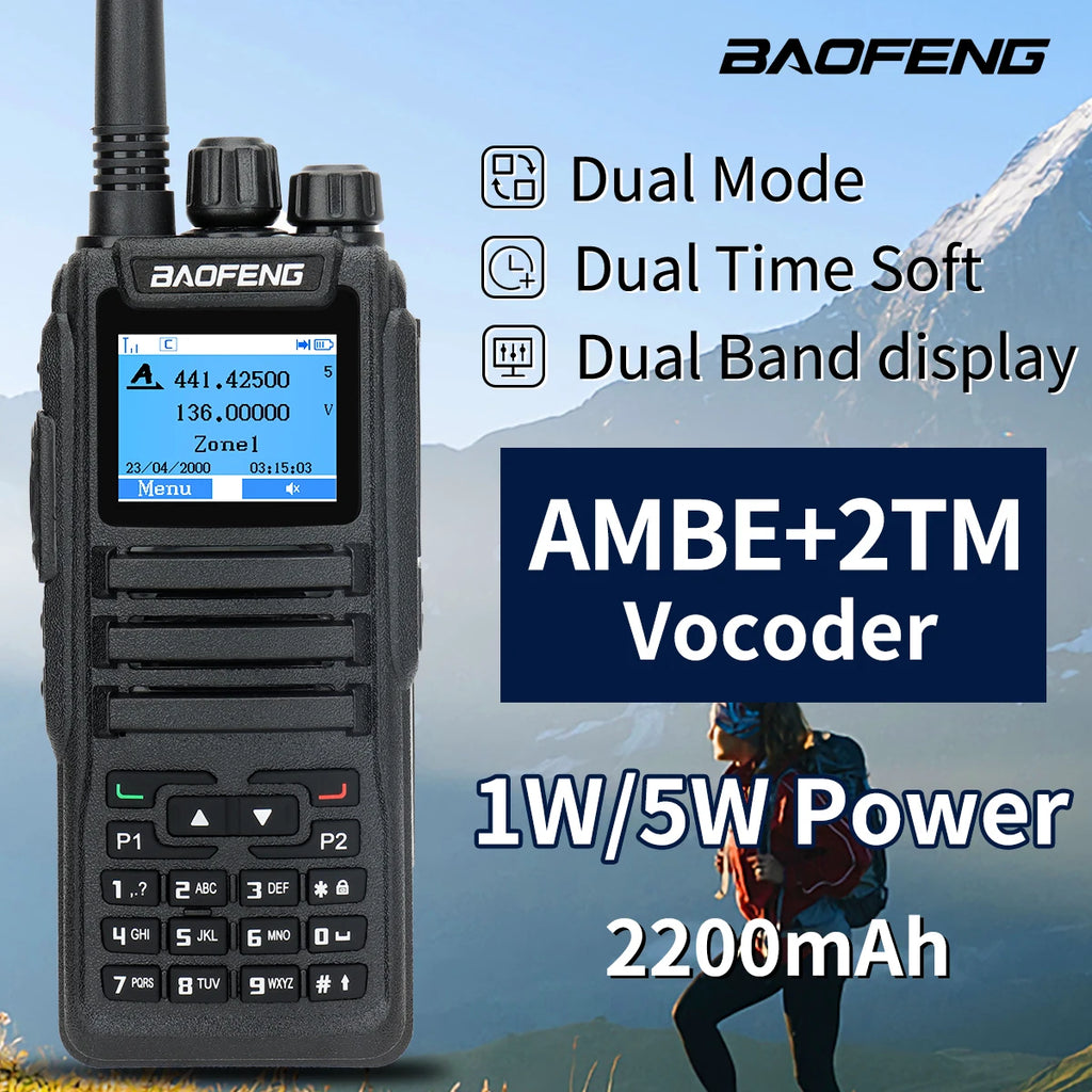 Baofeng DMR DM 1701 Digital Walkie Talkie Dual Mode Analog Two Way