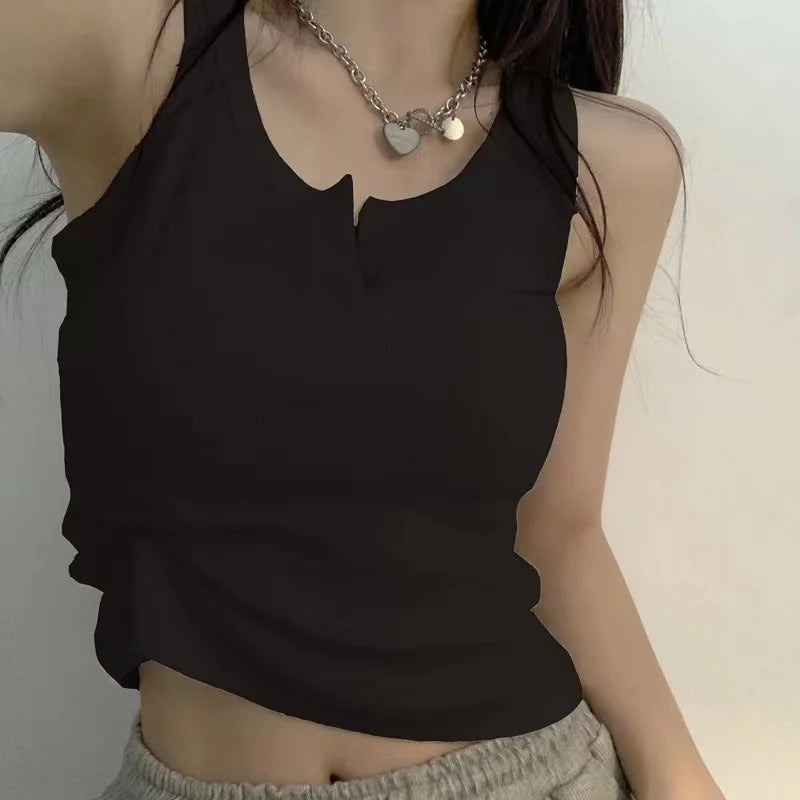 Summer New Style Knitted Round Neck Top For Women With High Elasticity