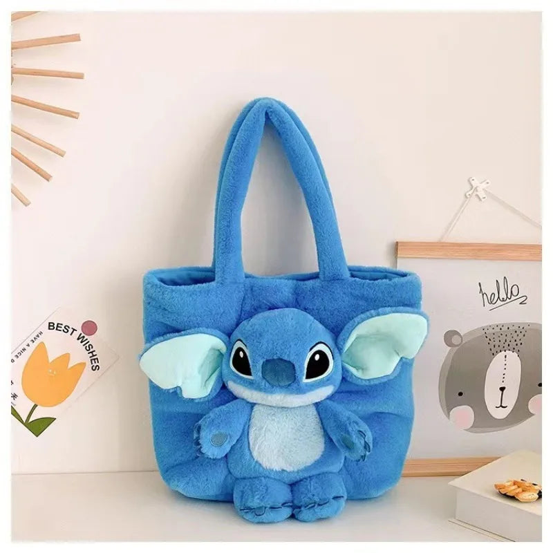 Disney 2025 New Cartoon Plush Doll Shoulder Bag Sweet and Cute Stitch