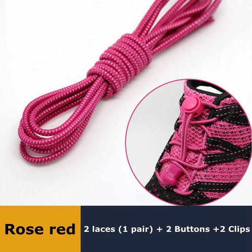 1Pair Shoelaces for Sneaker Elastic No Tie Shoe Laces Stretching Lock