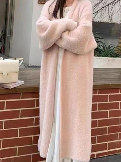 Autumn/Winter Lazy Style Warm Knee Length Thickened Women Cardigan