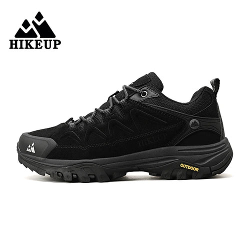 HIKEUP Leather Men‘s Outdoor Hiking Shoes Tourist Trekking Sneakers