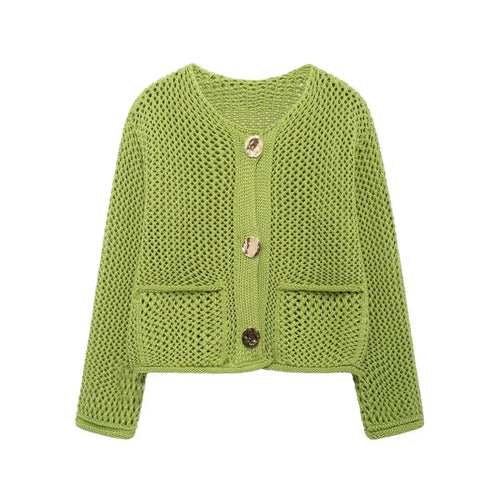 Autumn Winter Knitted Cardigans For Women Casual Button Long Sleeve