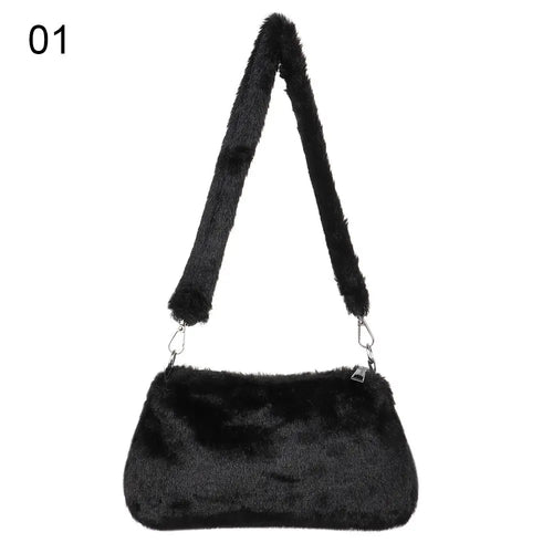 New Women's Casual Shoulder Bag Animal Print Leopard Plush Lady