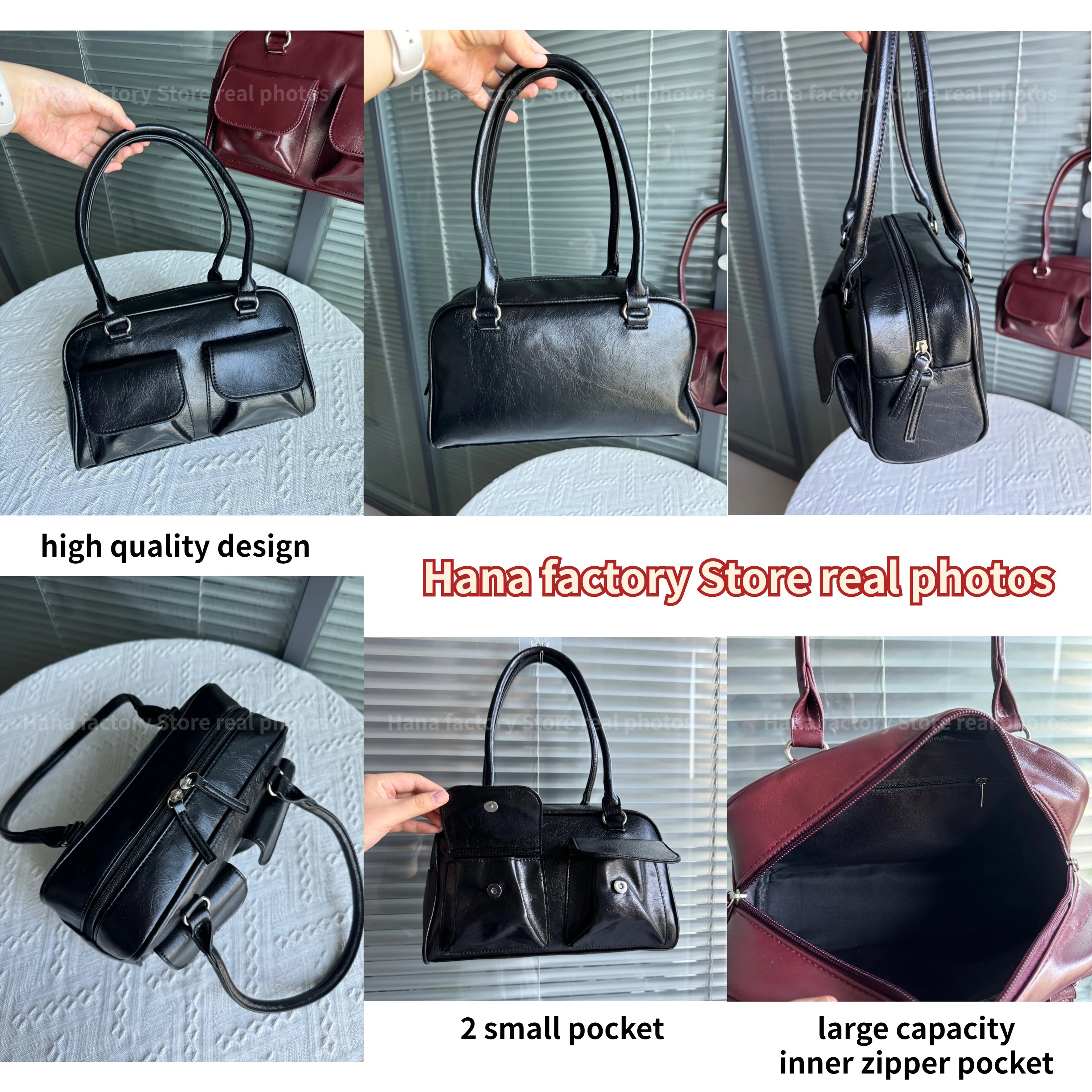 Vintage Women Business Shoulder Bags Simple Ladies Commute Tote Bag Pu