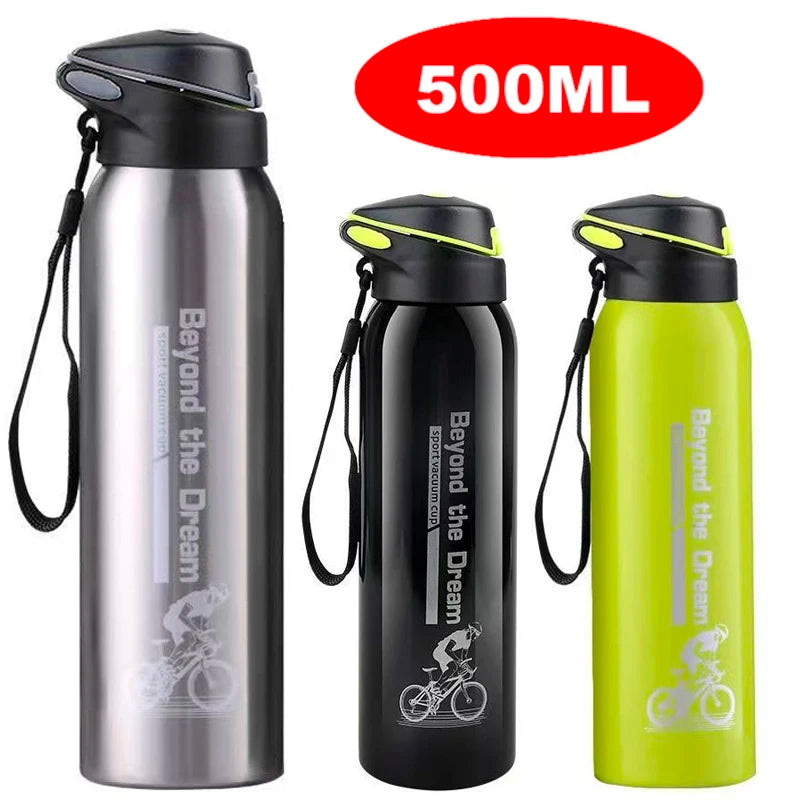 500ML Bicycle Water Bottle Vacuum Stainless Steel Cycling Water Bottle