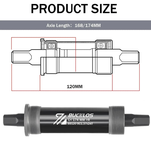 BUCKLOS Bicycle Bottom Bracket Road Mountain Bike Square Crank BB BB68