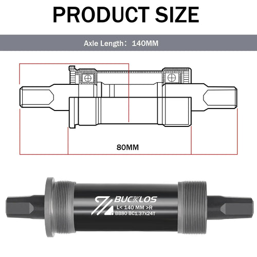 BUCKLOS Bicycle Bottom Bracket Road Mountain Bike Square Crank BB BB68
