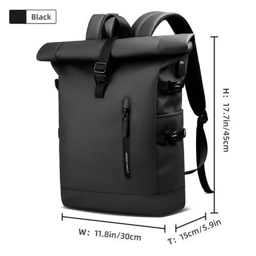 HK Expandable Travel Backpack Men Large Capacity Waterproof 15.6”