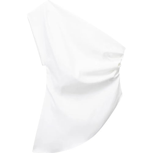 Asymmetric T-shirt New Women's Fashion Trend Spicy Girl Celebrity