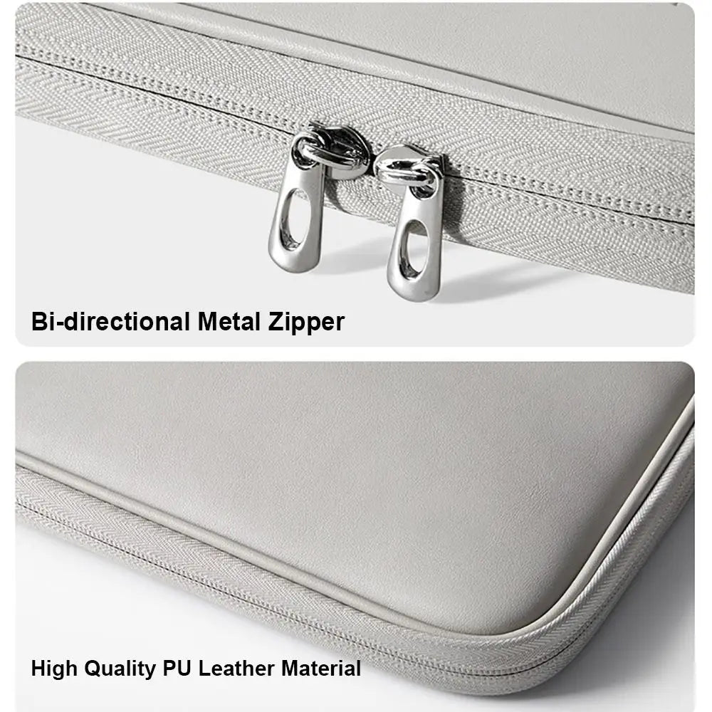 13 14 15 inch Laptop Sleeve Tablet Case PU Leather Shockproof Business