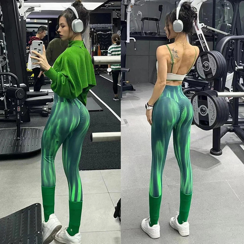 Seamless Push Up Scrunch Sport Leggings For Women Tummy Control Butt