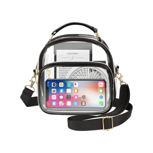 Transparent PVC Ladies Small Handbags Stadium Approved Women Clear Bag