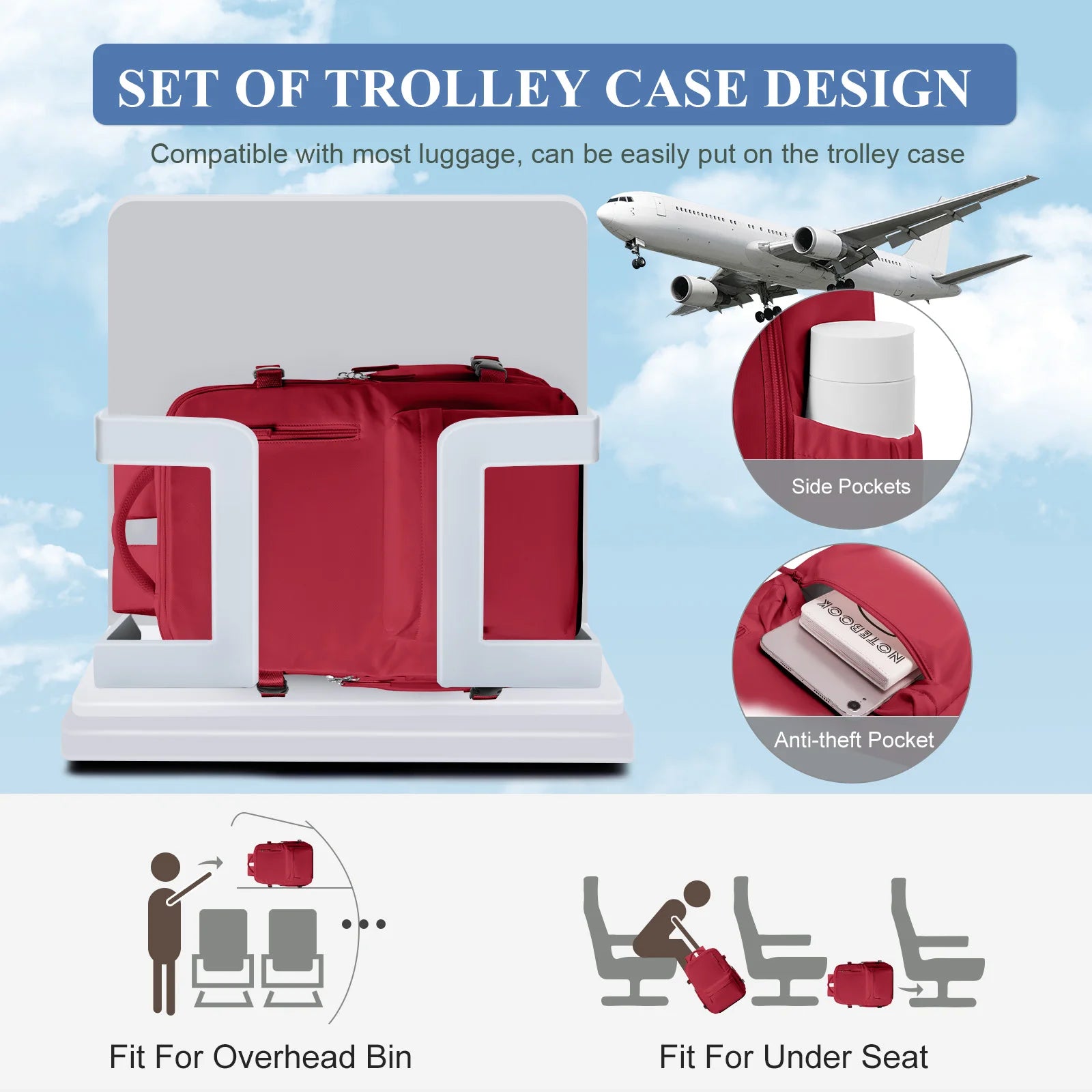 Airplane Approved Backpack for Women Travel Backpack Large Capacity