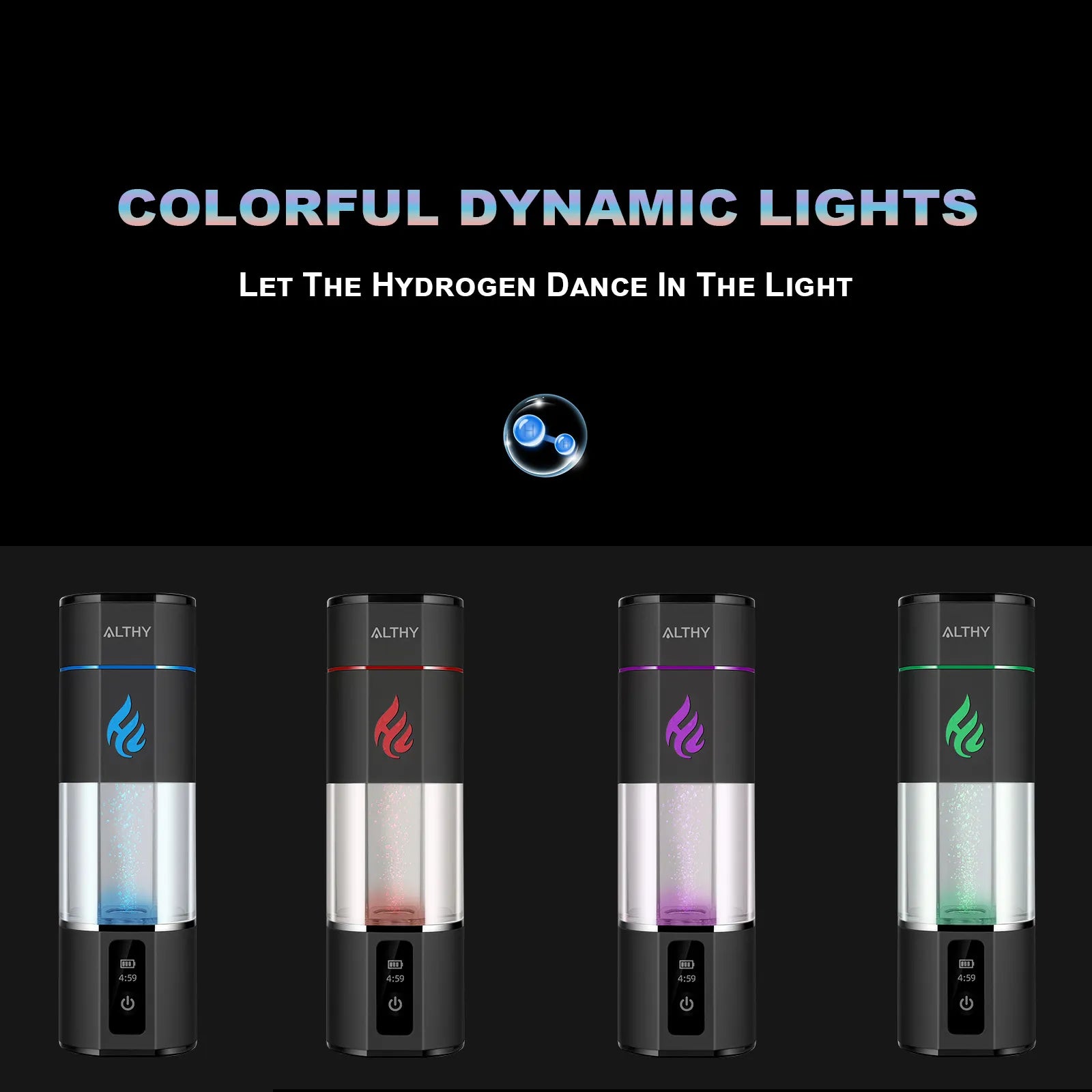 ALTHY Molecular Hydrogen Water Generator Bottle DuPont SPE&PEM Dual