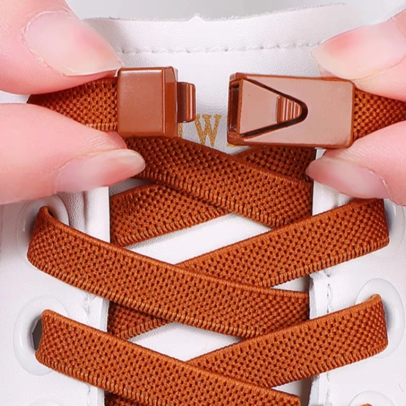 1/2 Pair 2025 No Tie Shoe Lace Press Lock Insert Fixed Shoelaces