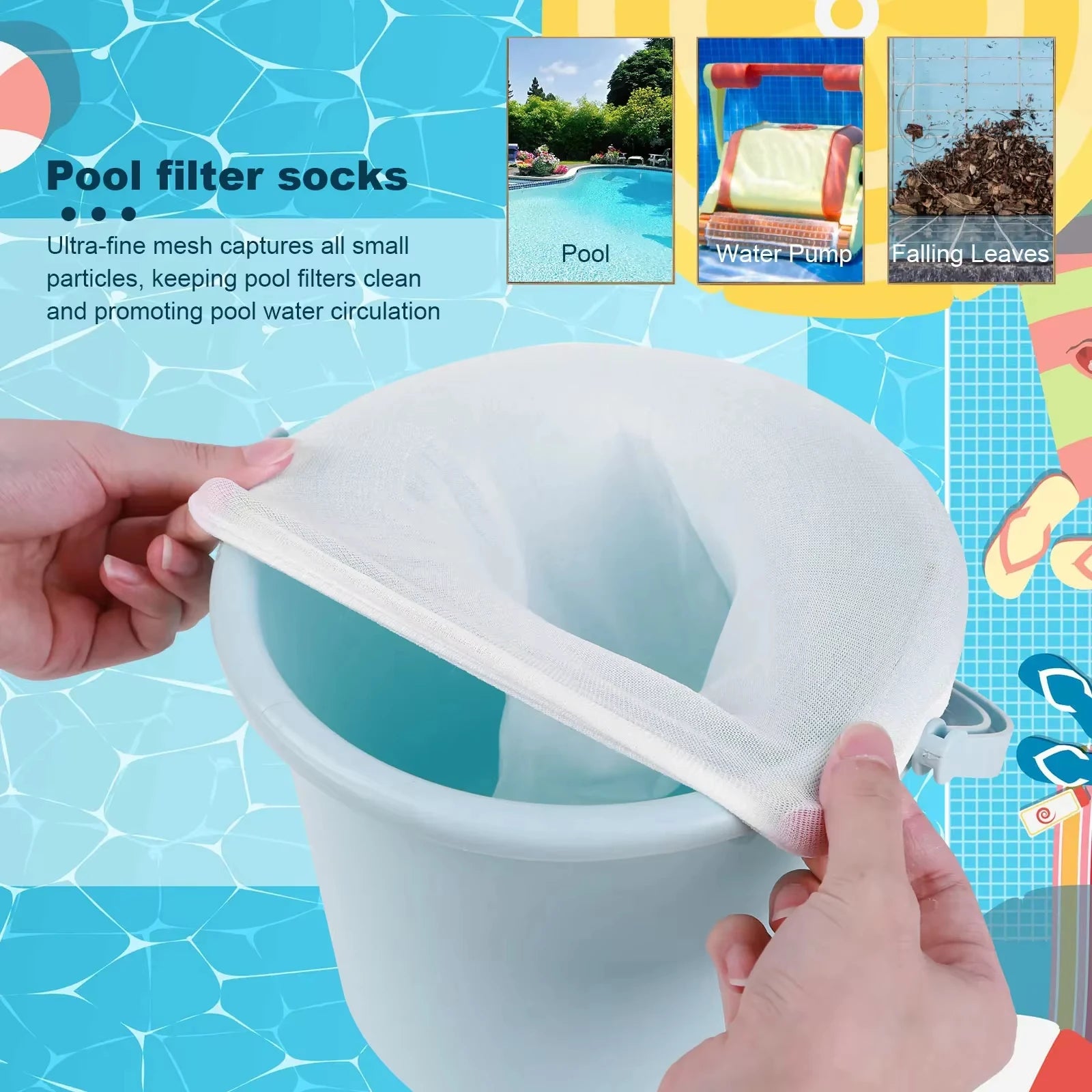 5-50Pcs Pool Skimmer Socks Filter Storage Nylon Swimming Pool Filter