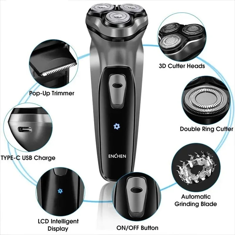 ENCHEN BlackStone Electric Shaver Razor Men Type-C Rechargeable