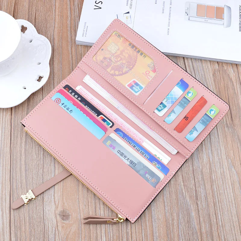 Luxury Long Wallet Purses for Women New Trend Slim Wallets Female
