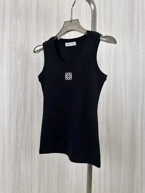 2025 Women's Cotton Vest - Slim Fit Sleeveless Summer Beachwear Chic
