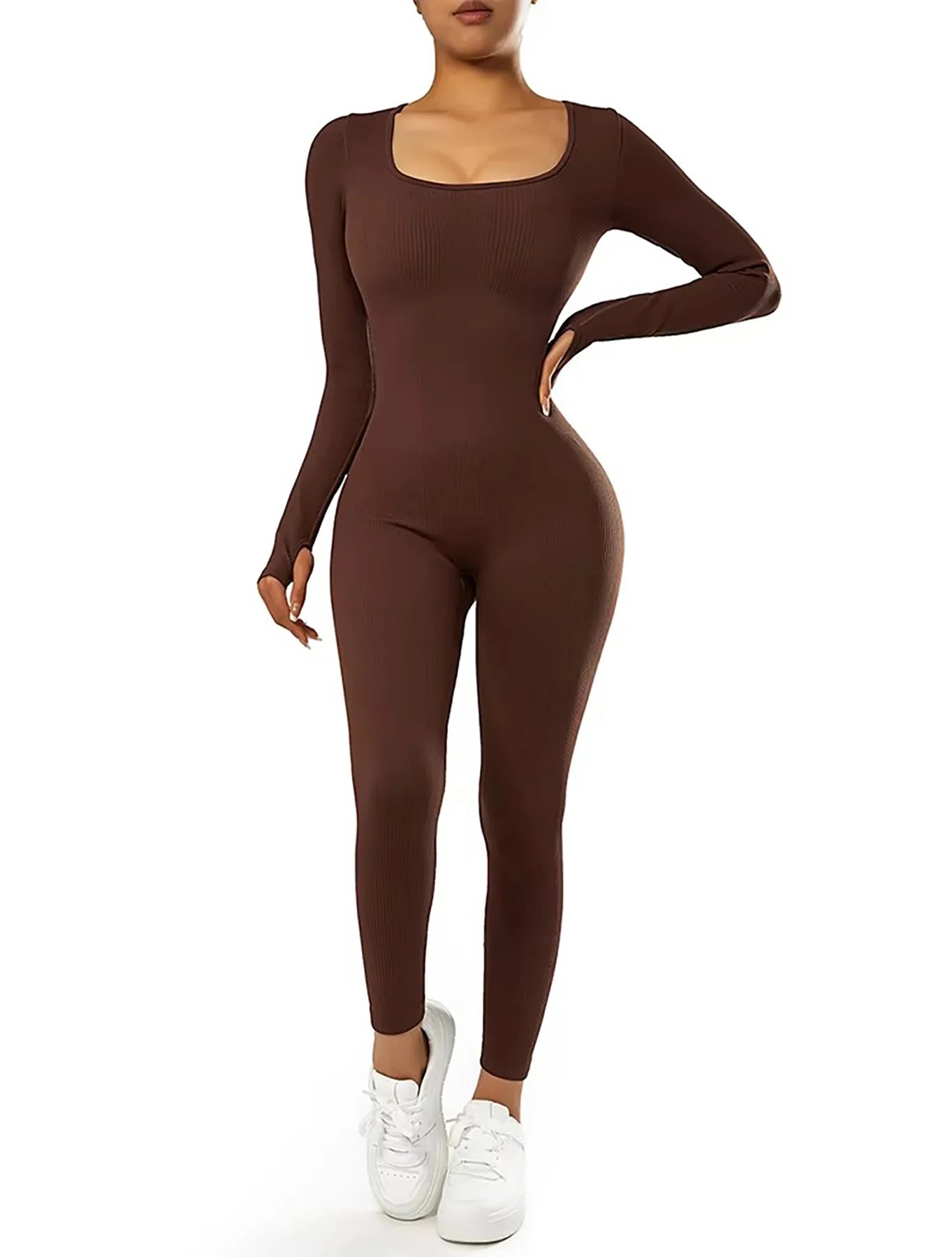 Women's one-piece yoga suit black jumpsuit long sleeved bodysuit sexy