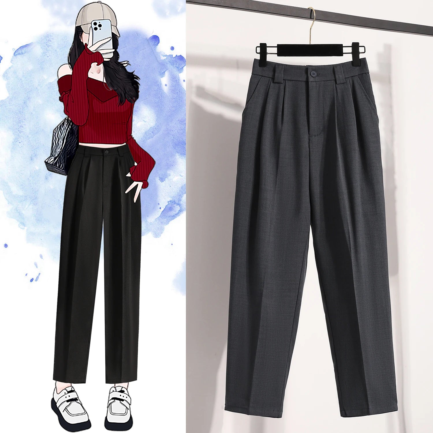 Plus Size Pants For Women Spring Summer 2025 New Korean Fashion High