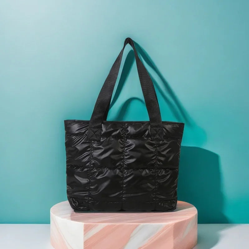 Fashion Ladies Tote Handbags Large Capacity Cotton Padded Shopping Bag