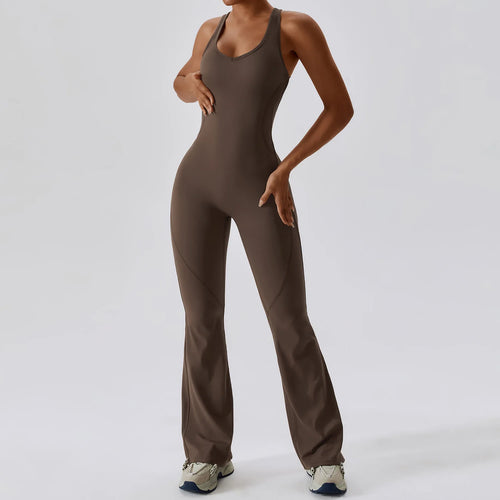 Solid Yoga Jumpsuit One Piece Outfit Fitness Bodysuit Workout Clothes