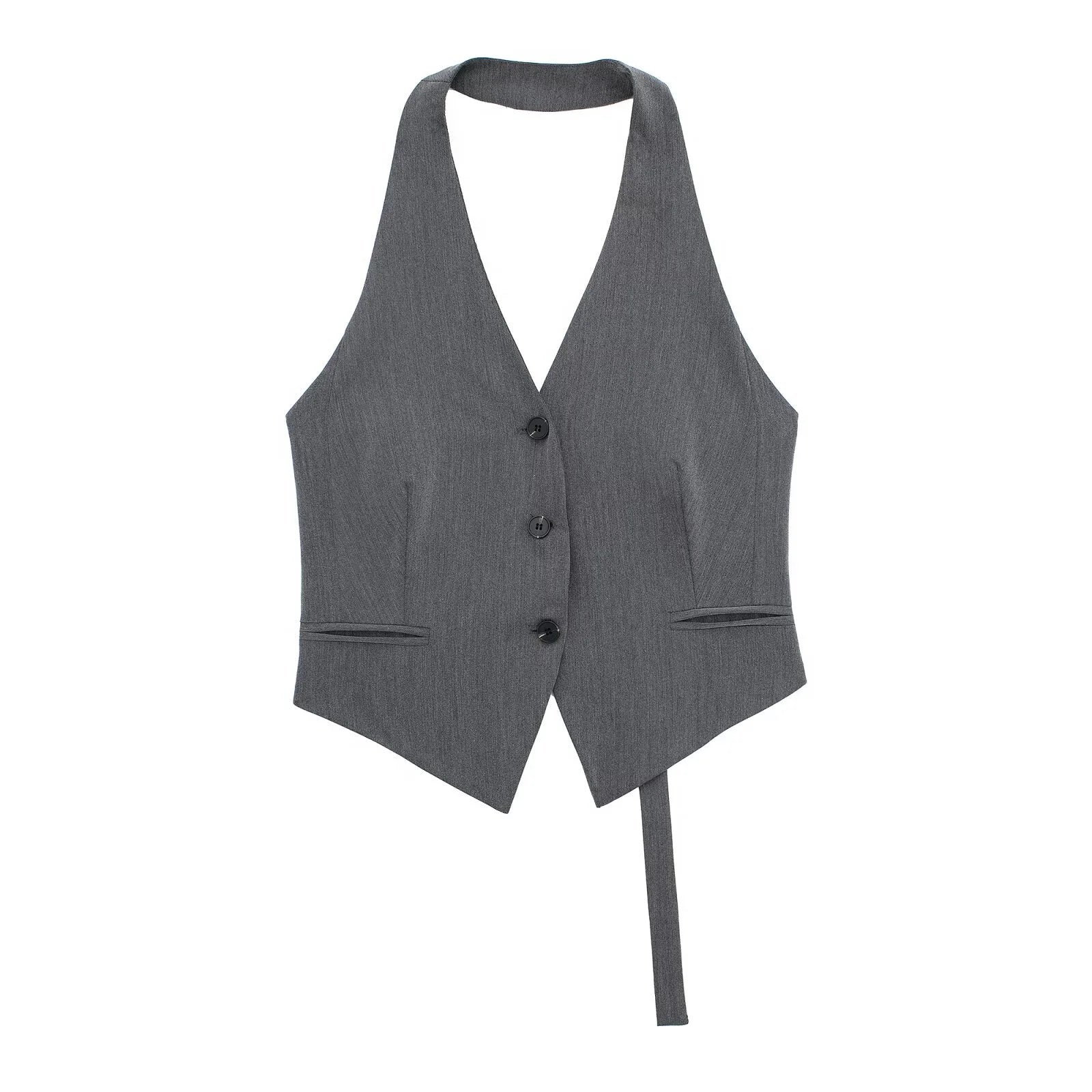 Summer 2025 Women's Sexy Halter Sleeveless Fashion Halter Neck Vest