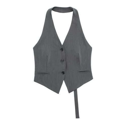 Summer 2025 Women's Sexy Halter Sleeveless Fashion Halter Neck Vest