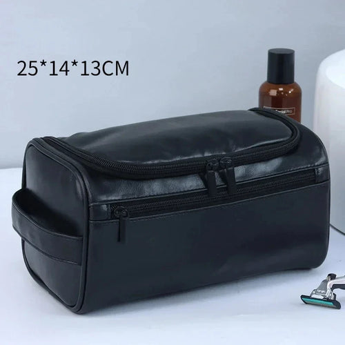 Leather Toiletry Bag for Men Women Dopp Kit Mens Hanging Toiletry Bag