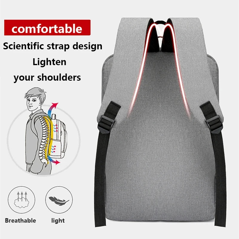 Men's Waterproof Oxford Laptop Backpack 15.6 Inch with USB Charging