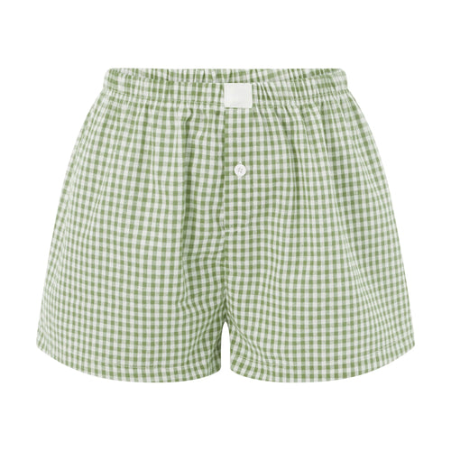 Women’s Y2K Retro Cleanfit Plaid Print Elastic Low Waist Button Front
